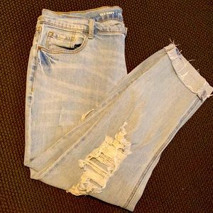 Old Navy boyfriend straight distressed jeans